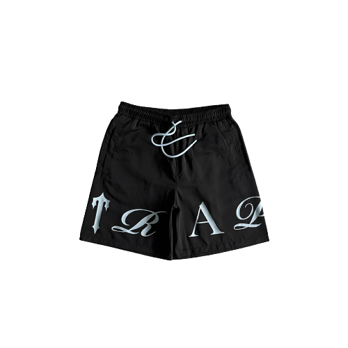 Trapstar Black/White Script Swimshorts