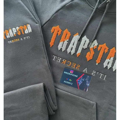 Trapstar Black/Orange Chenille Decoded Tracksuit - MrDripZone