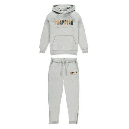 Trapstar Grey/Orange Chenille Decoded Tracksuit-Trapstar-MrDripZone