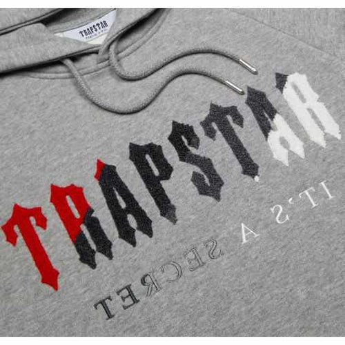 Trapstar Grey/Red Chenille Decoded Tracksuit - MrDripZone